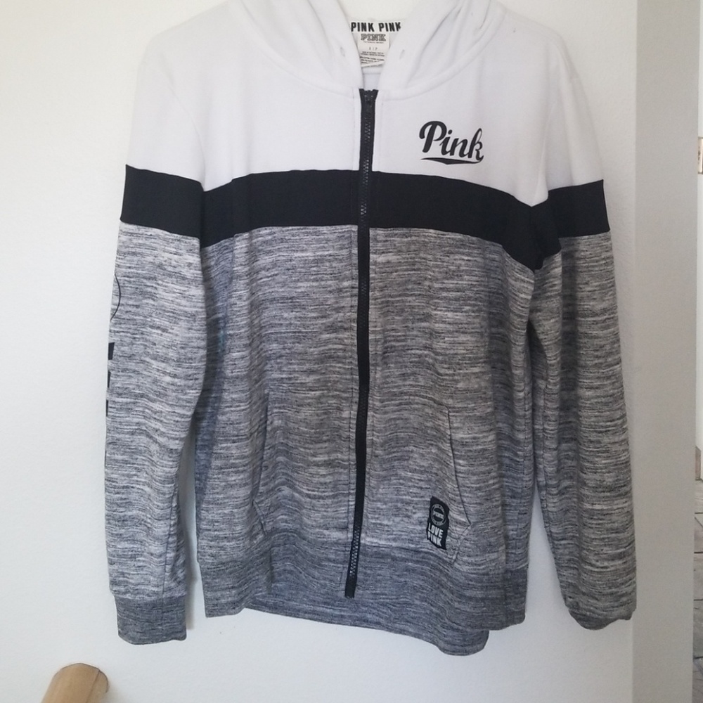 Pink zip up sweater